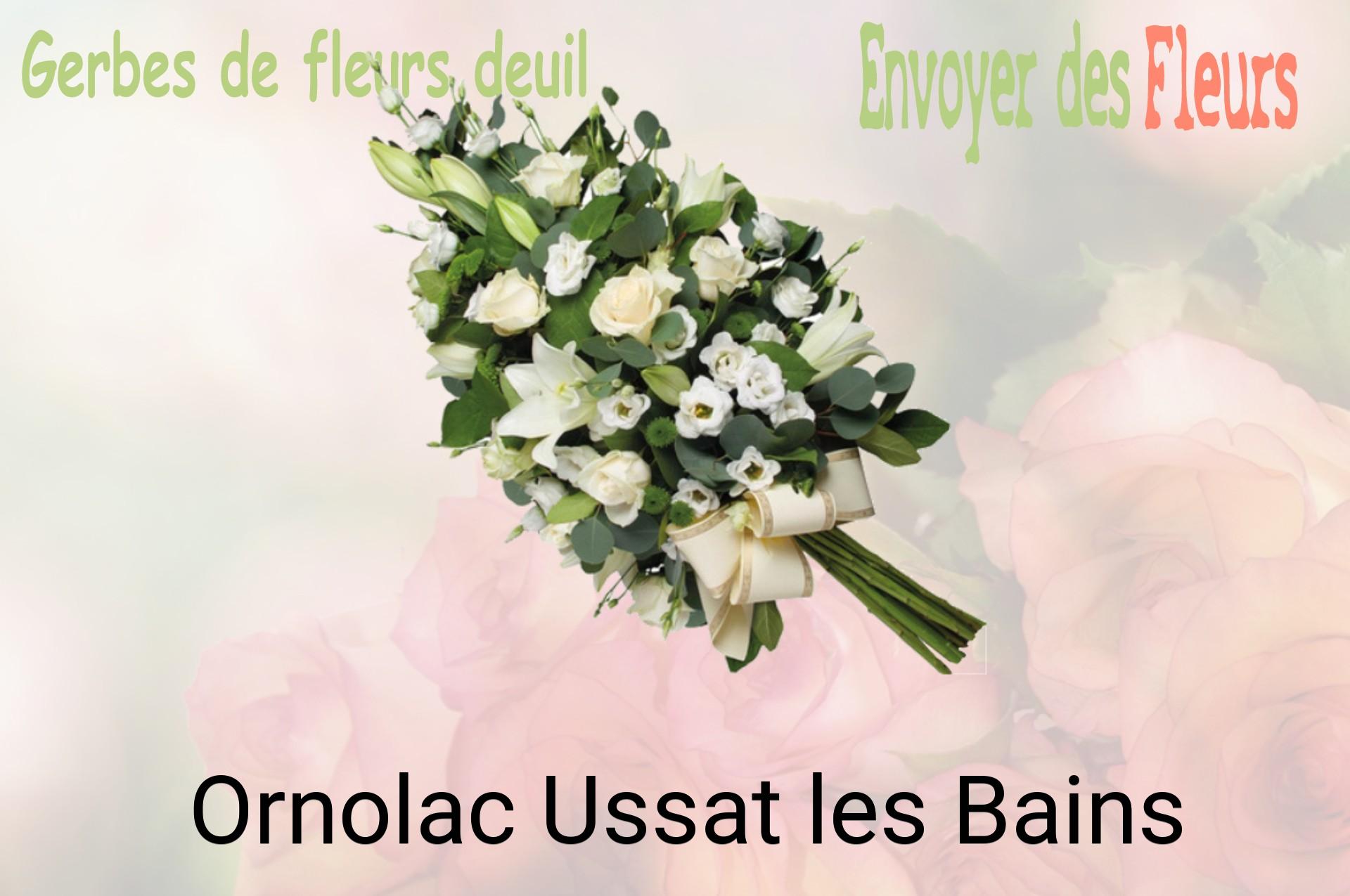Gerbe de fleurs de deuil livrée à Ornolac-Ussat-les-Bains
